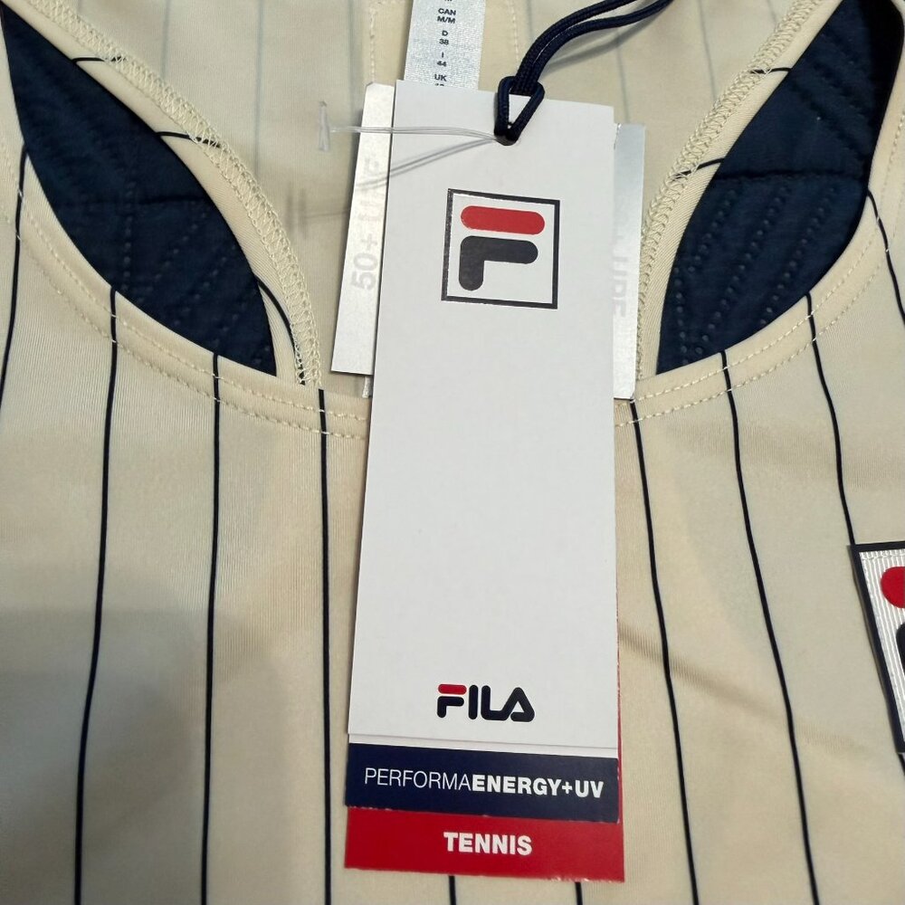 Fila Nina Tennis Performance Iconic RaceBack Tank Top - PW431112 - Medium - NWT - Picture 5 of 6